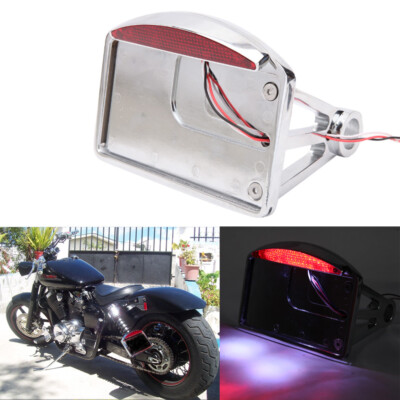Motorcycle Chrome Side Mount License Plate Tail Light For Honda Shadow VT750C US