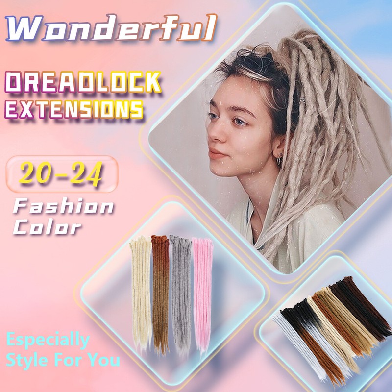 Dreadlocks Extensions Synthetic Single Ended Crochet Dreads Handmade Hair Ombre