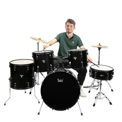 Glarry 5-Piece Complete Full Size Pro Adult Drum Set Kit with Stool Drum Pedal