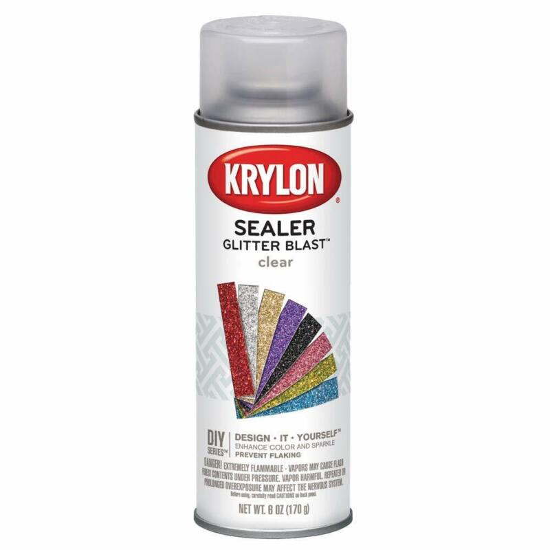 Krylon 3800 Glitter Blast Clear Sealer Fast Dry Coat Increases Durability 6 oz