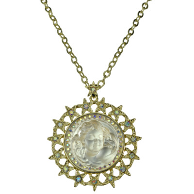 KIRKS FOLLY STARLIGHT GODDESS DREAM ANGEL NECKLACE GOLDTONE