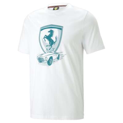 

Мужские белые повседневные топы Puma Sf Race Shield в тон с круглым вырезом и коротким рукавом, Белый, Puma Sf Race Shield Tonal Crew Neck Short Sleeve T-Shirt