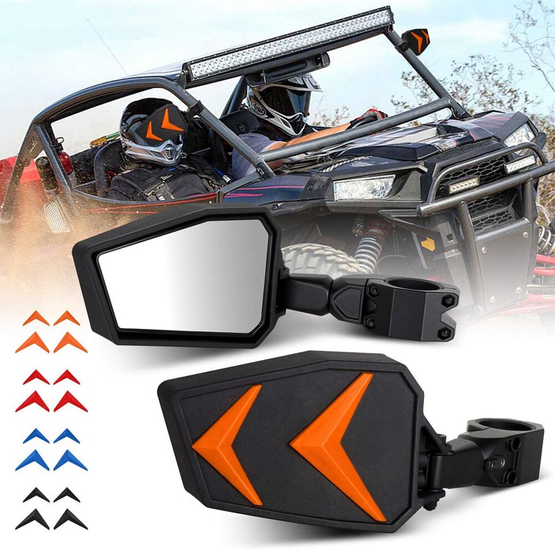 UTV RZR Side Mirrors Foldable Adjustable For 1.75" Polaris RZR S 800 XP