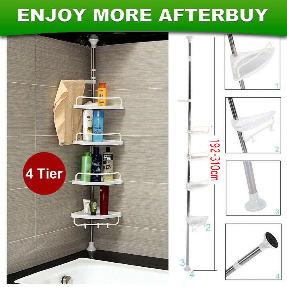 4 Tier Shower Caddy Corner Rack Shelf Bathroom Bath Holder