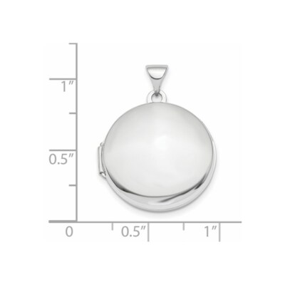 Pre-owned Skyjewelers Real 14kt White Gold Polished Domed 20mm Round Locket