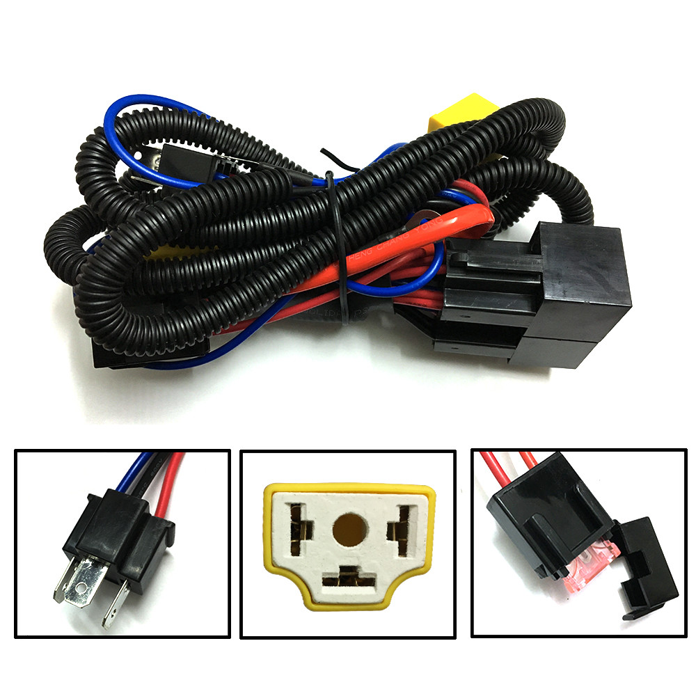 H4 9003 HB2 Headlight Ceramic Relay Wiring Harness Kits ... honda headlight plug wiring harness 