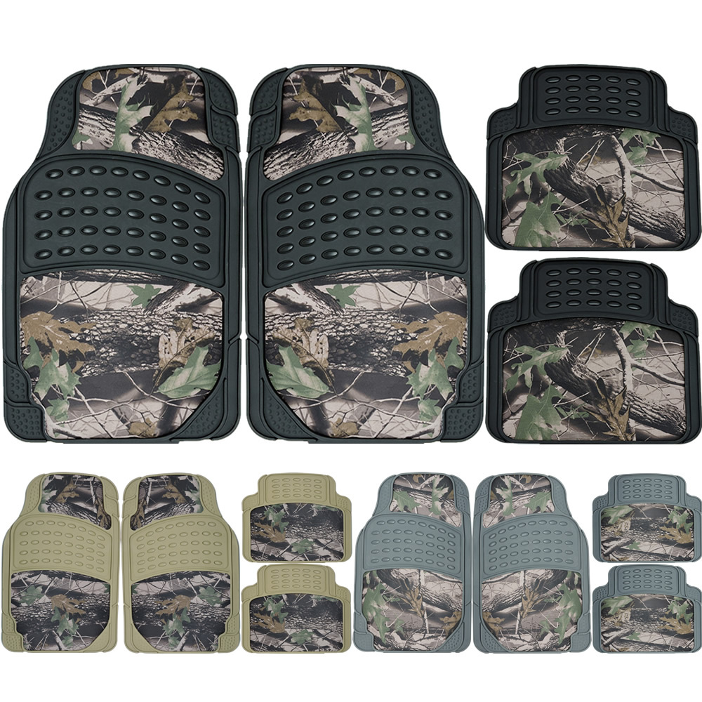 Jungle Forest Hunting Camo Car Camouflage Front Rear Rubber Floor