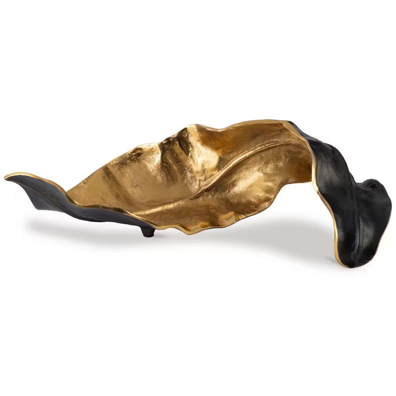 Melinda Black/Gold 20 In. X 6 In. Leaves Metal Sculpture