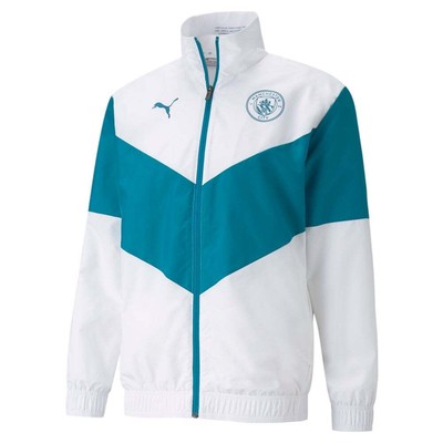 

Puma Mcfc Prematch Full Zip Jacket Мужская Повседневная Спортивная Верхняя Одежда Размер  764507, Белый, Puma Mcfc Prematch Full Zip Jacket