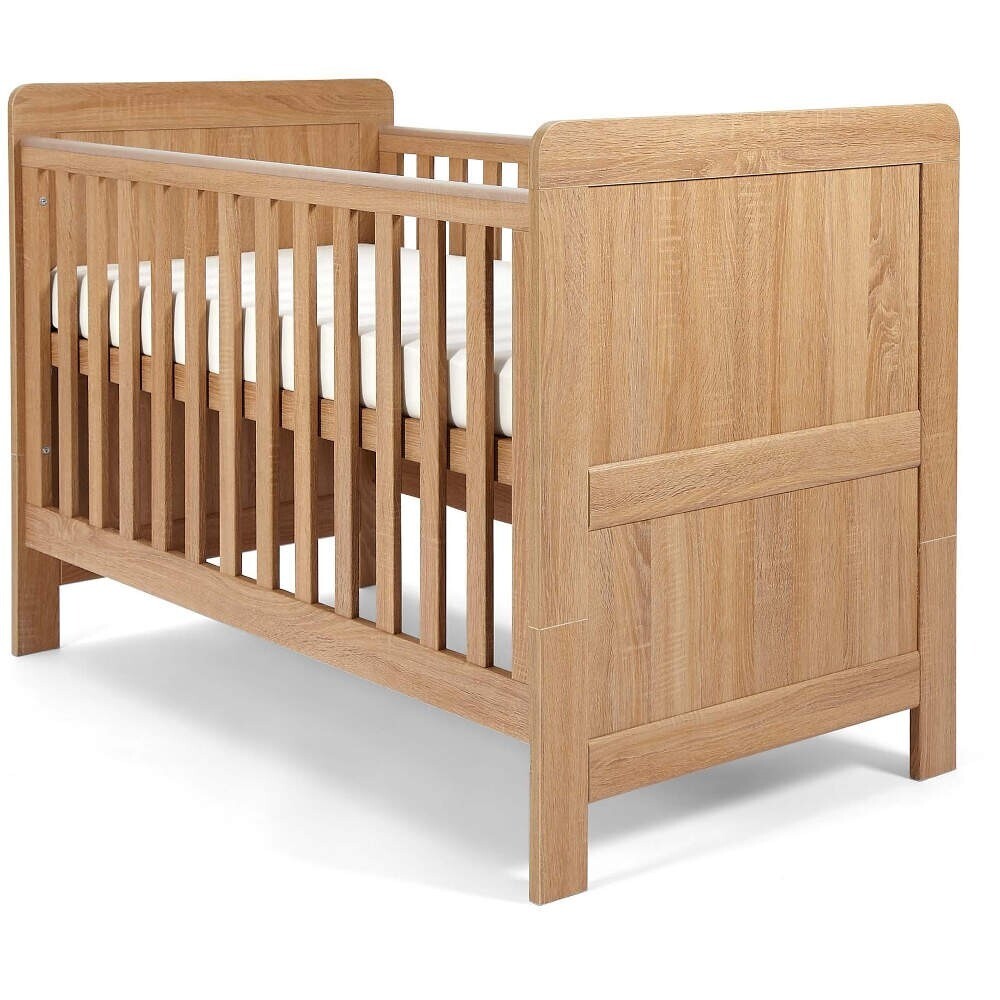 Mamas & Papas Cot Bed Beech Wood with Mattress and Fitted Sheets in