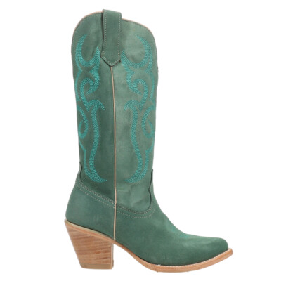 Pre-owned Ferrini Quinn Embroidered Snip Toe Cowboy Womens Green Casual Boots 8486151