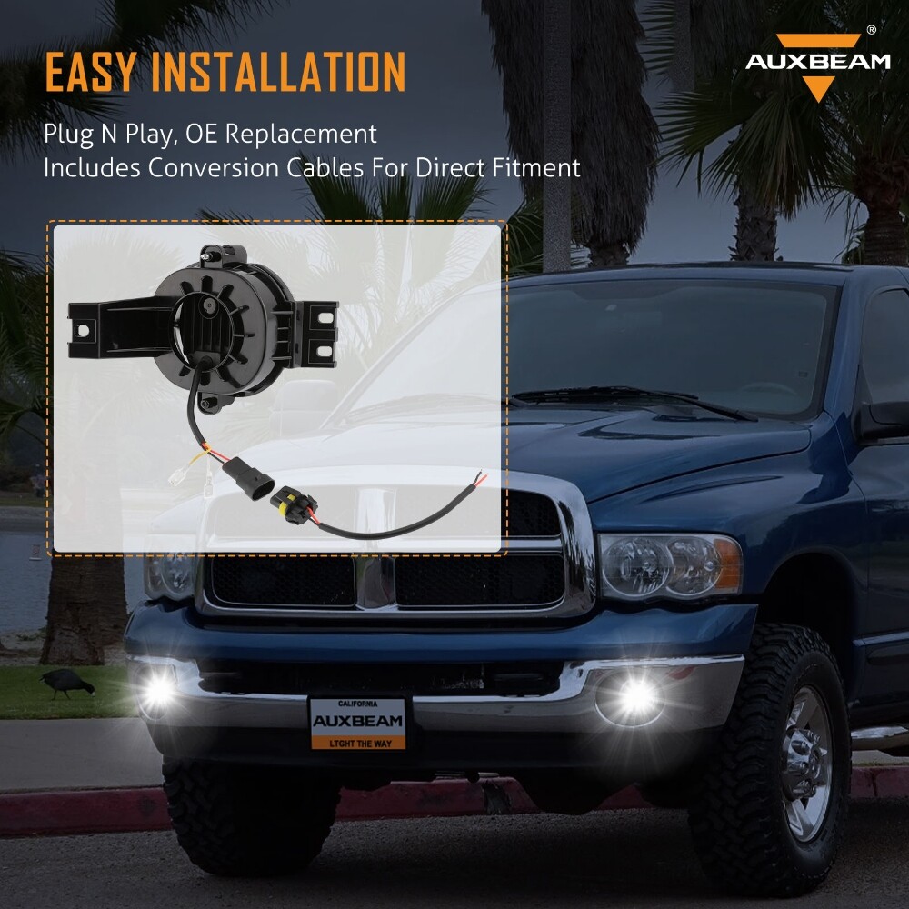 LED Fog Lights DRL Lamps For 2002-2008 Dodge Ram 1500 2003-2009 Ram 2500 3500