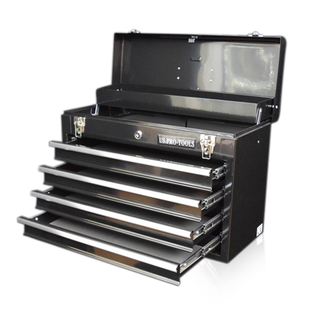 338 US Pro tools Portable Toolbox Tool Chest Box Cabinet Garage Steel 4 ...