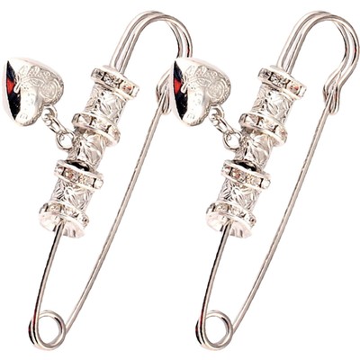  2 Pcs Safety Pin Small Vintage Buckle Sweater for Fabric Miss Cloak
