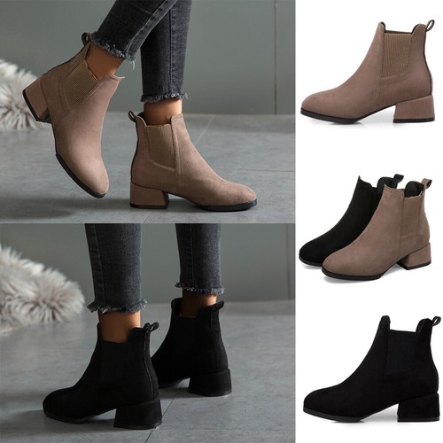 suede flat ankle boots womens