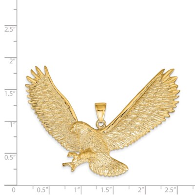 Pre-owned Superdealsforeverything Real 14kt Yellow Gold Eagle Pendant