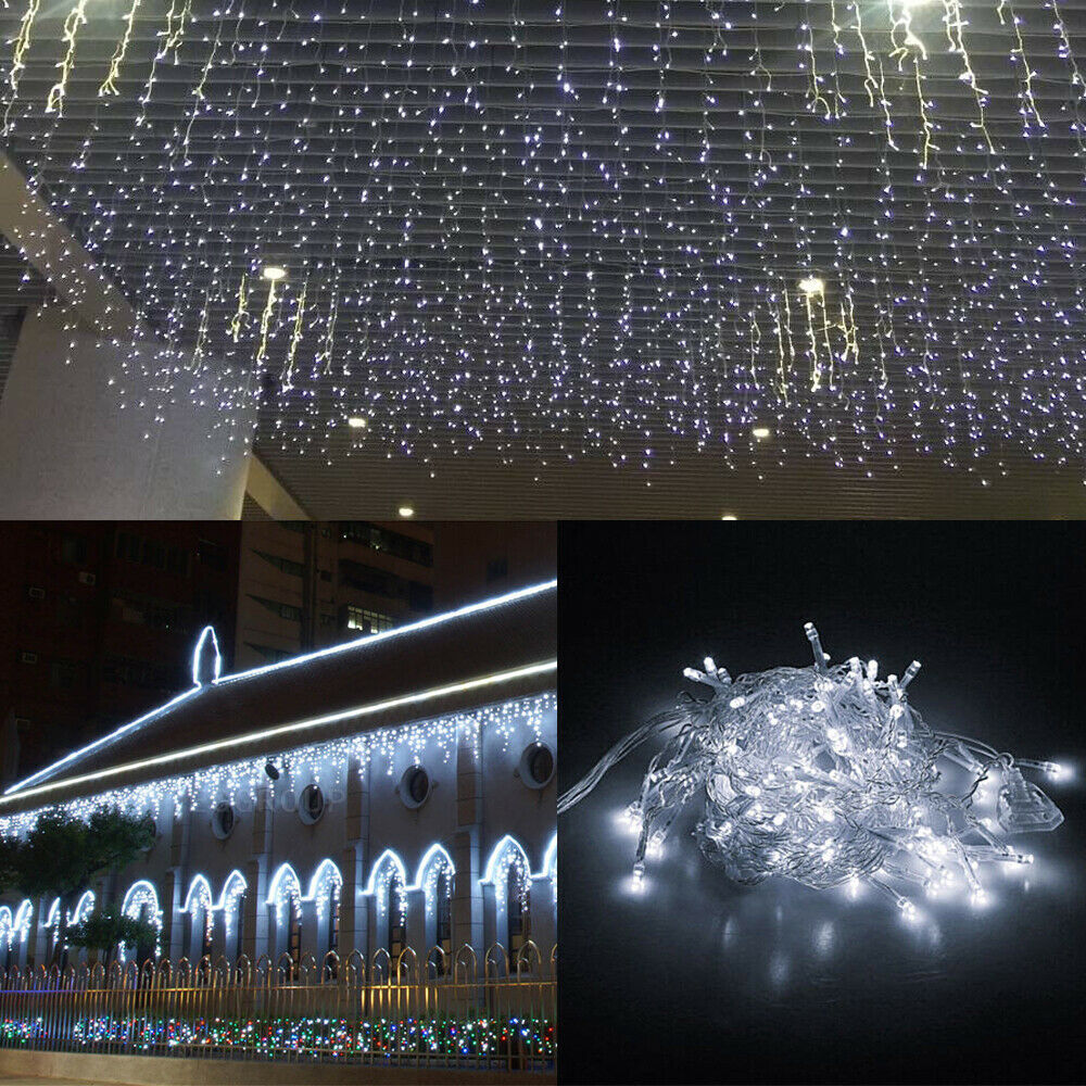 13~130ft Curtain Icicle Lights Wedding Party LED Fairy Christmas Indoor Outdoor