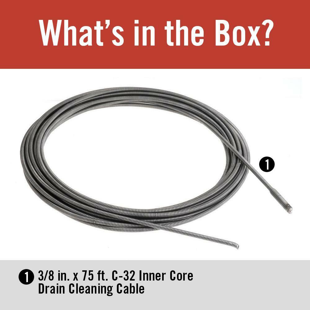 RIDGID Replacement Drain Cleaning Cable 3/8 in x 75 ft Drum Machine