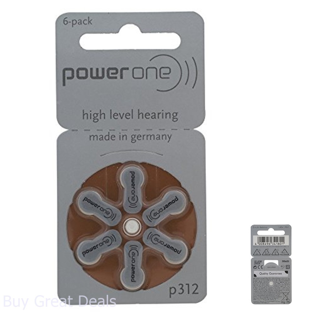 Genuine Power One p312 Hearing Aid Battery Long Lasting 10 Packs of 6