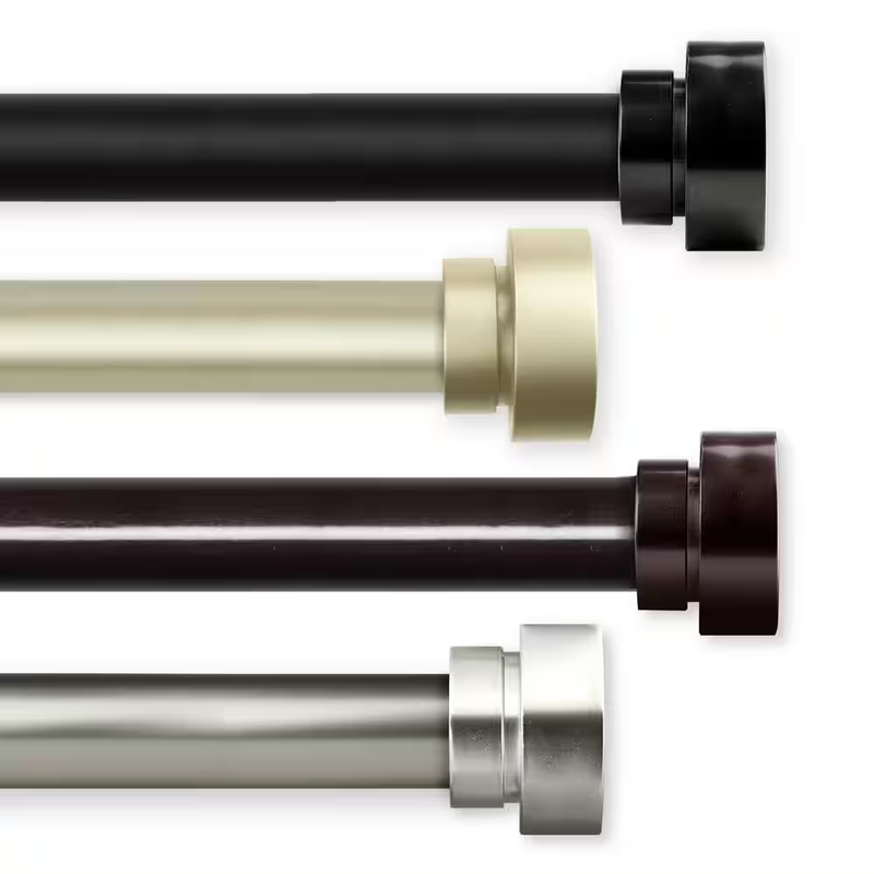 Bonnet 120 In. - 170 In. Single Curtain Rod in Satin Nickel with Finial