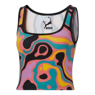 

Укороченная майка Puma Lava Graphics, женские черные повседневные топы 53862601, Черный