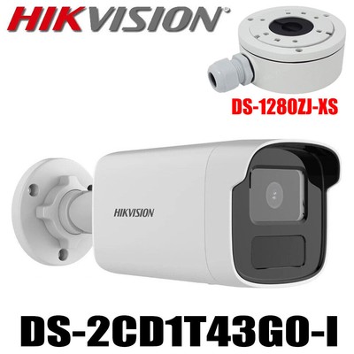 Hikvision DS-2CD1T43G0-I 4MP IR 50m H.265 IP67 PoE Bullet IP Camera DS-1280ZJ-XS