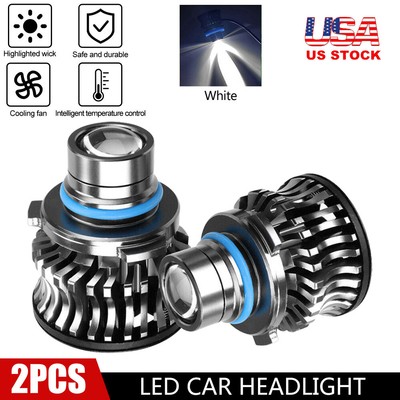 Pair 12V H7 Laser LED Headlight Bulbs Projector Lens Fog Light Lamp White 6500K