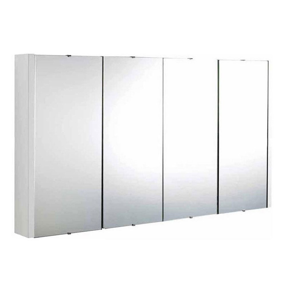 Bathroom  Door Mirrored Cabinet Gloss White