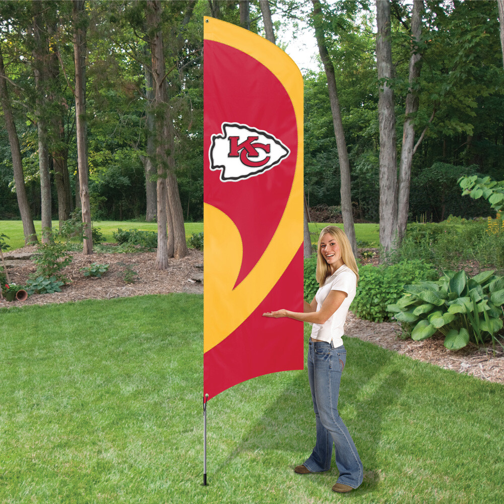 KANSAS CITY CHIEFS 8.5 FOOT TALL TEAM FLAG 11.5' POLE SIGN BANNER 8 1/2