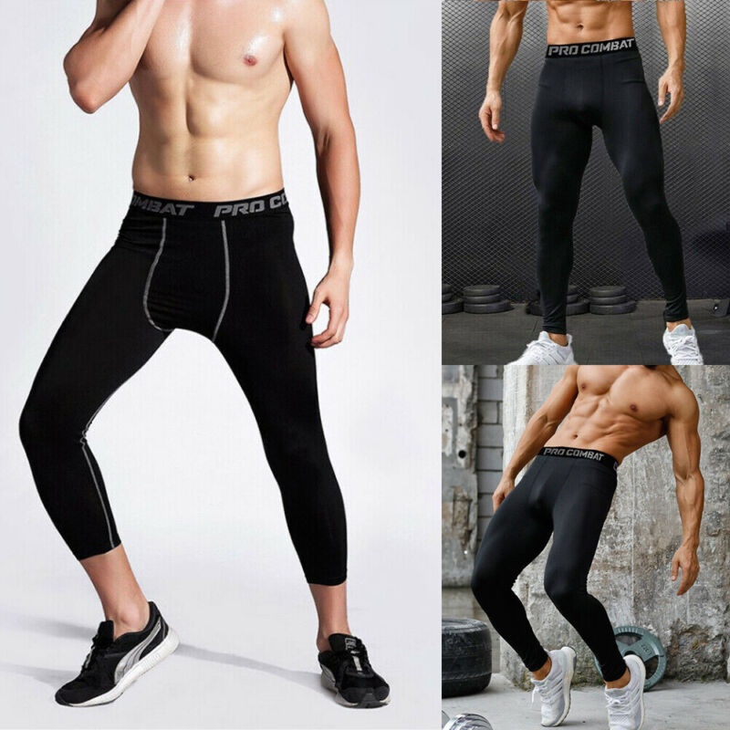 Men Compression Leggings Base Layer Quick-dry Sports Running Gym Workout Pants