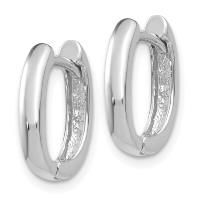 Pre-owned Skyjewelers Real 14kt White Gold Oval Hinged Hoop Earrings