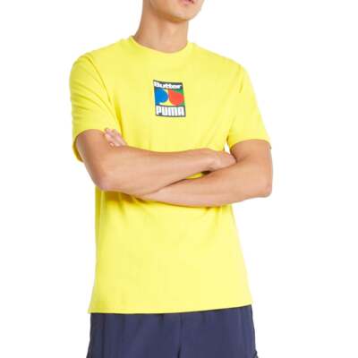 

Puma Butter Goods X Graphic Crew Neck Футболка с коротким рукавом мужская желтая повседневная, Желтый, Puma Butter Goods X Graphic Crew Neck Short Sleeve T-Shirt