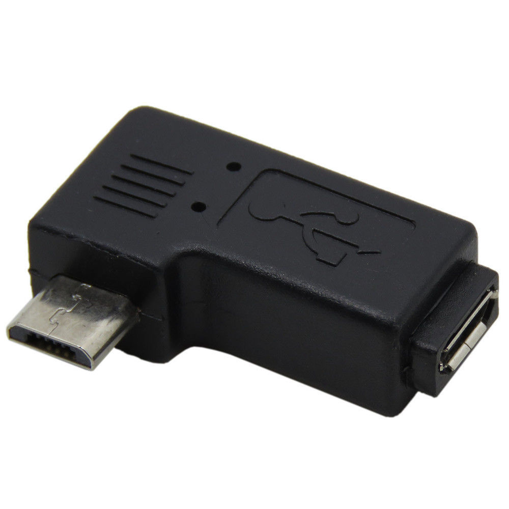 90 Degree Right Angle Elbow Micro USB Male to Female Adapter L Shaped
