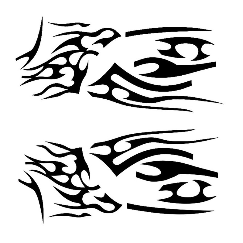 2PCS Black Car Vinyl Decal Graphics Side Stickers Body Decals Generic