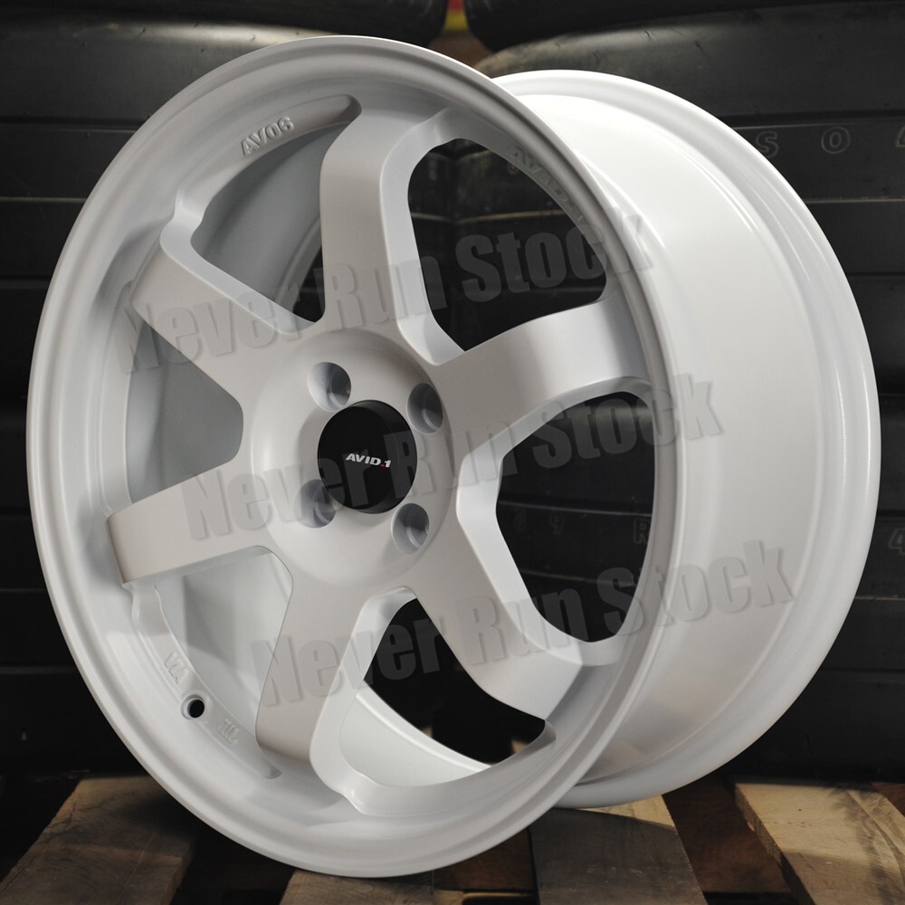 AVID.1 AV-06 17x8 4x100 +35 OFFSET MATTE WHITE TE 6 SPOKES