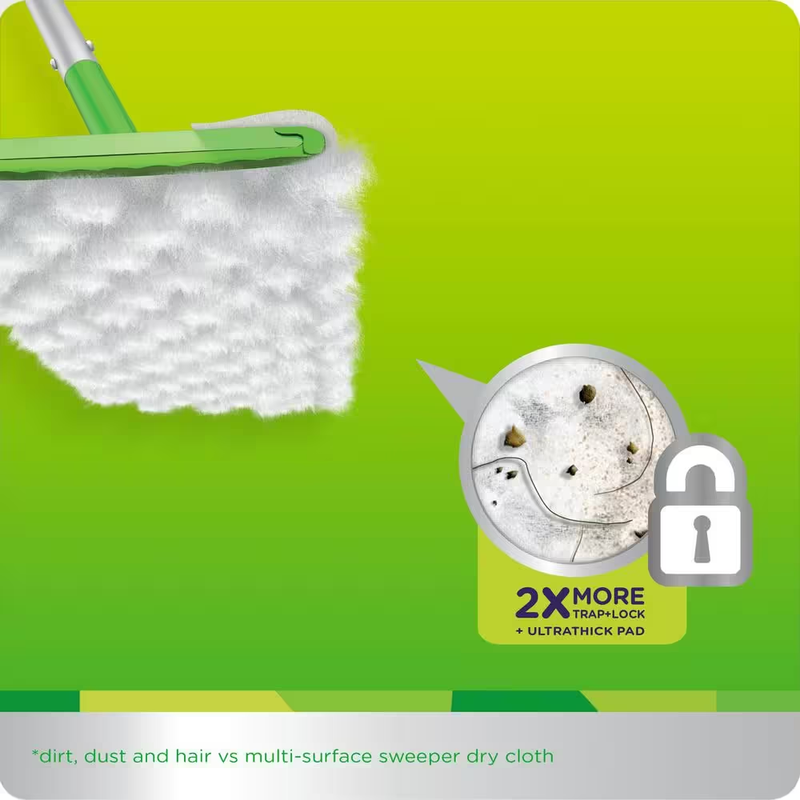 Sweeper Multi-Surface Unscented Dry Cloth Refills for Duster Floor Mop (52-Count
