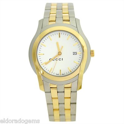 GUCCI G CLASS 5505 XL SERIES STAINLESS STEEL & GOLD PLATED