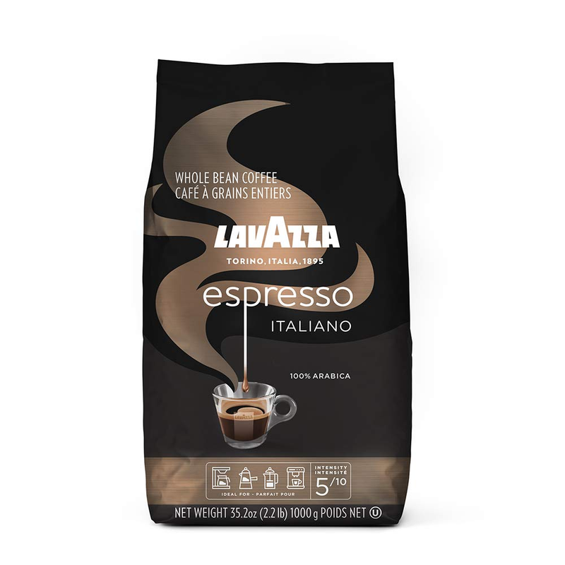 Espresso Italiano Whole Bean Coffee Blend Medium Roast 2.2 Pound Bag Packaging