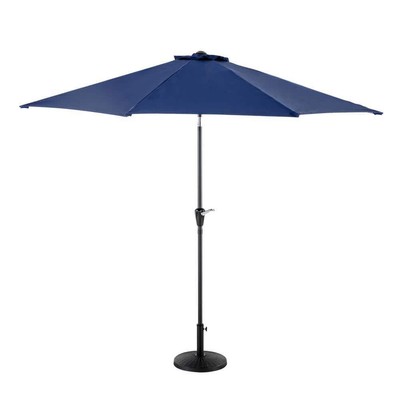 Nuu Garden Patio Umbrella 118.11''x118.11''x92.52'' Aluminum Crank+Tilt w/Base Blue