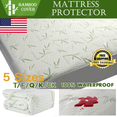 Bamboo Mattress Protector Hypoallergenic & Breathable Waterproof Mattress Cover
