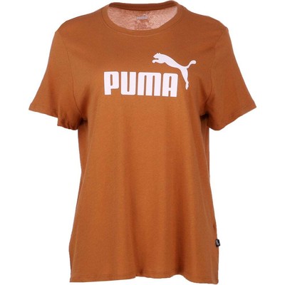 

Puma Essentials Logo Crew Neck Short Sleeve TShirt Womens Brown Casual Tops 5893, Коричневый