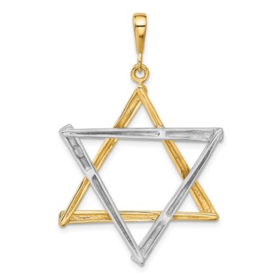 Pre-owned Skyjewelers Real 14kt Two-tone Star Of David Pendant