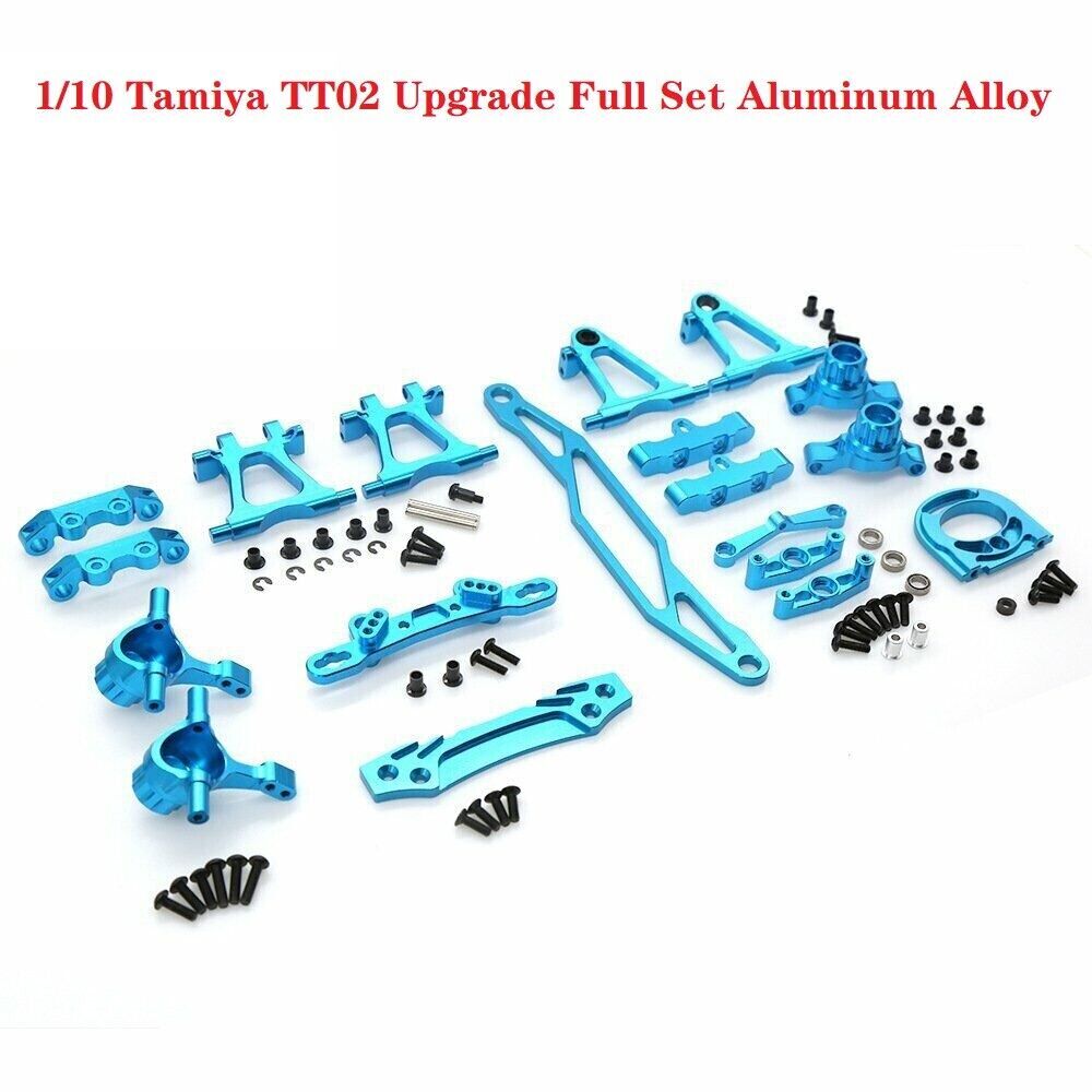 Aluminum Alloy Upgrade Full Set DIY Spare Parts For 1/10 Tamiya TT02 RC Car