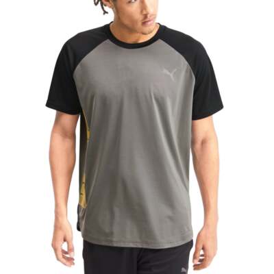 

Спортивная футболка Puma Collective Loud Crew Neck с коротким рукавом мужская черная, серая Ca, Black;grey, Puma Collective Loud Crew Neck Short Sleeve Athletic T-Shirt