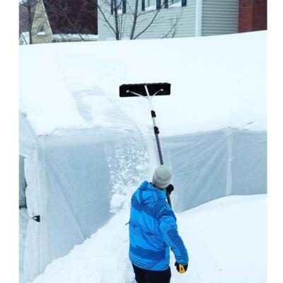 Roof Snow Removal Rake 86 in. Aluminum Handle 17 ft. Telescoping Non Slip Handle