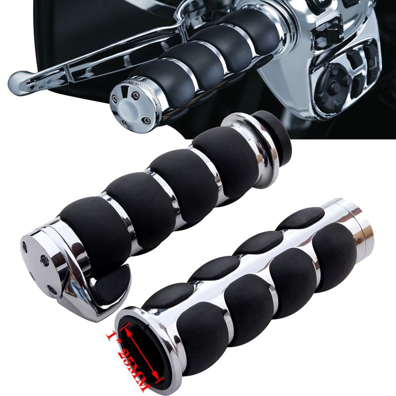 Motorcycle Chrome 1'' Hand Grips For Harley Touring Road King Street