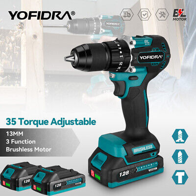 2 Battery 18V Cordless Drill Combi Driver High Power Electric Screwdriver Set