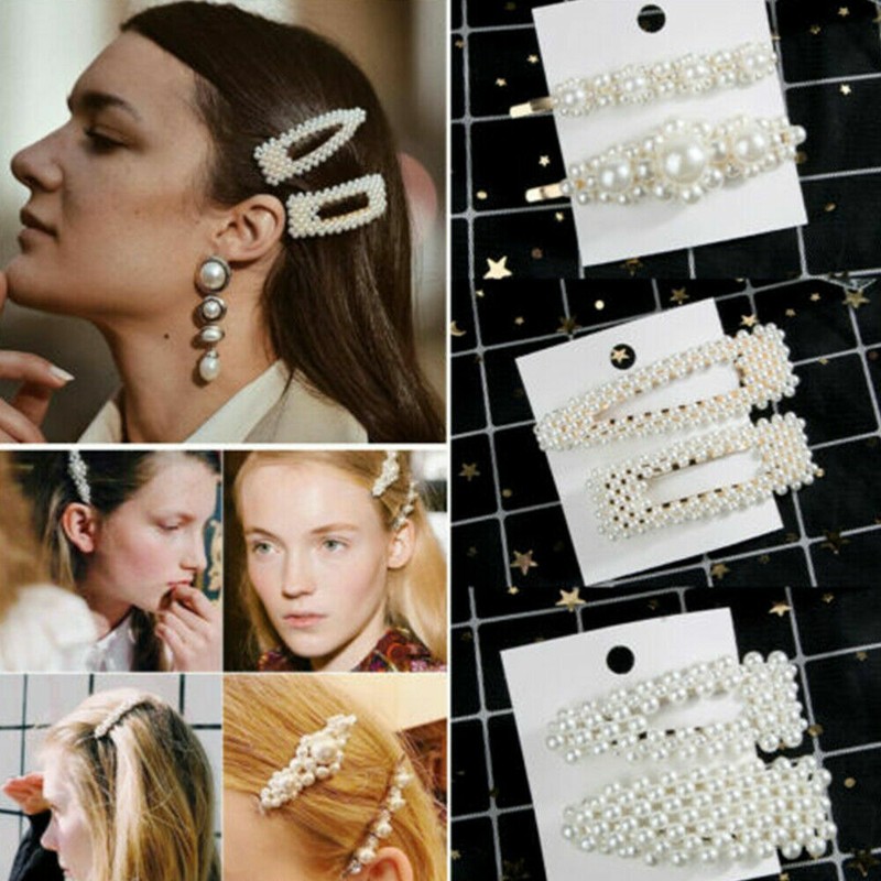 Pearl Flower Crystal Hair Pins Clips Bridesmaid Side Comb Wedding
