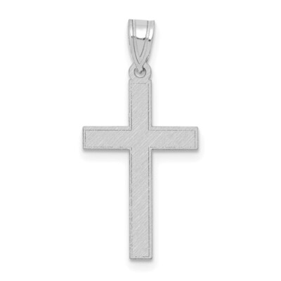 14K White Gold Florentine Latin Cross Pendant XWR9
