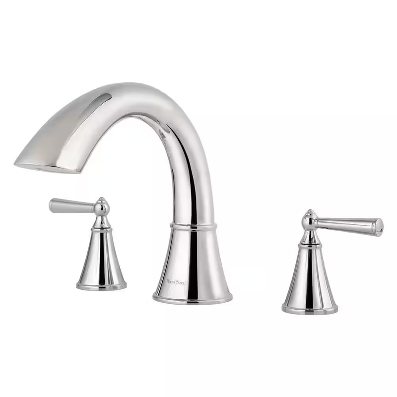 Saxton 2-Handle High-Arc Deck Mount Roman Tub Faucet Trim Kit Polished Chrome (Valve Not Included)